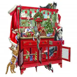 TARJETA 3D GATOS DE SANTA
