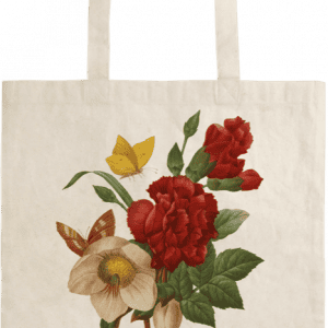 Bolsa de algodón - Flores Mariposas